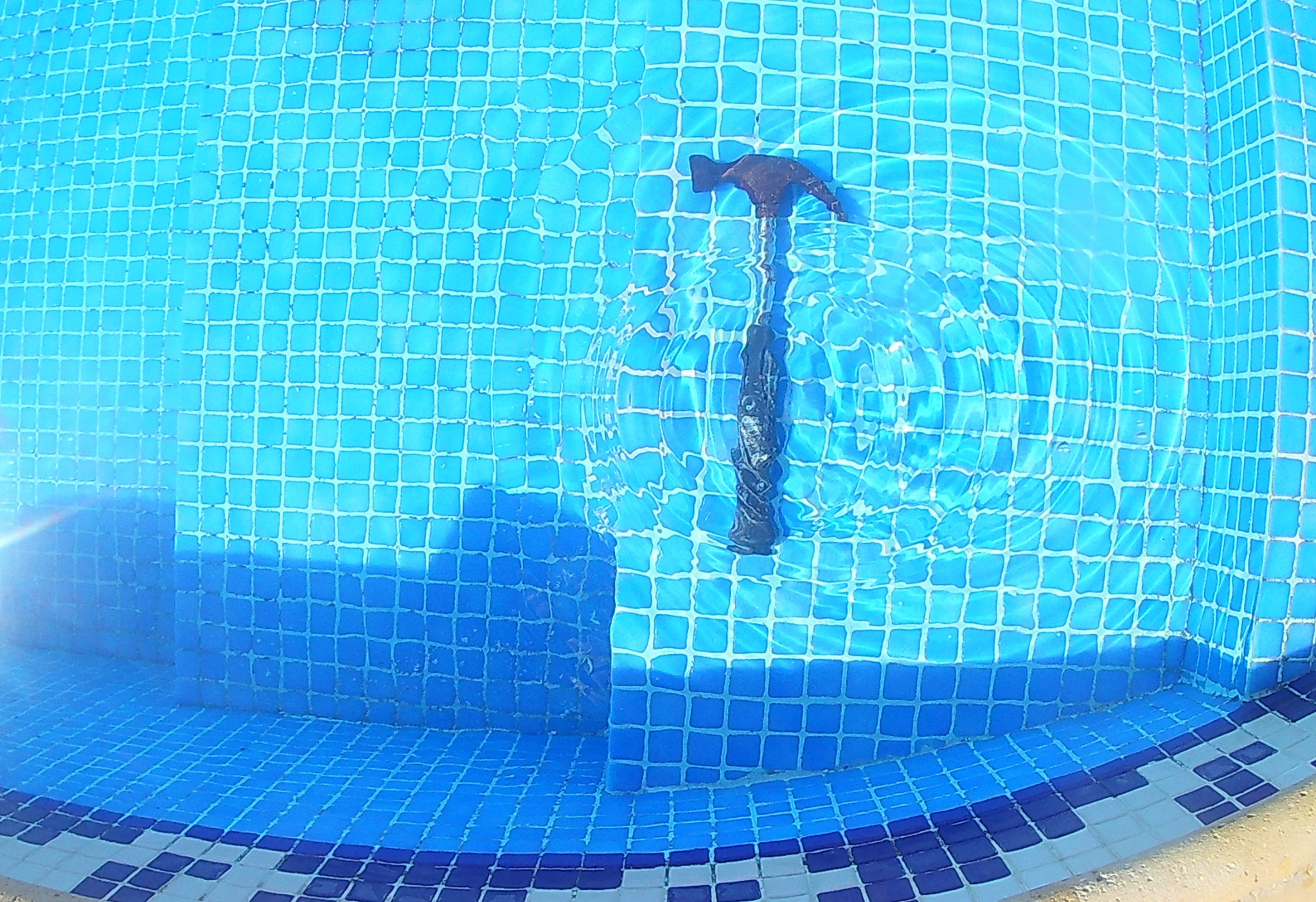 Clear finished view of the underwater step repairs in Lorca